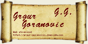 Grgur Goranović vizit kartica